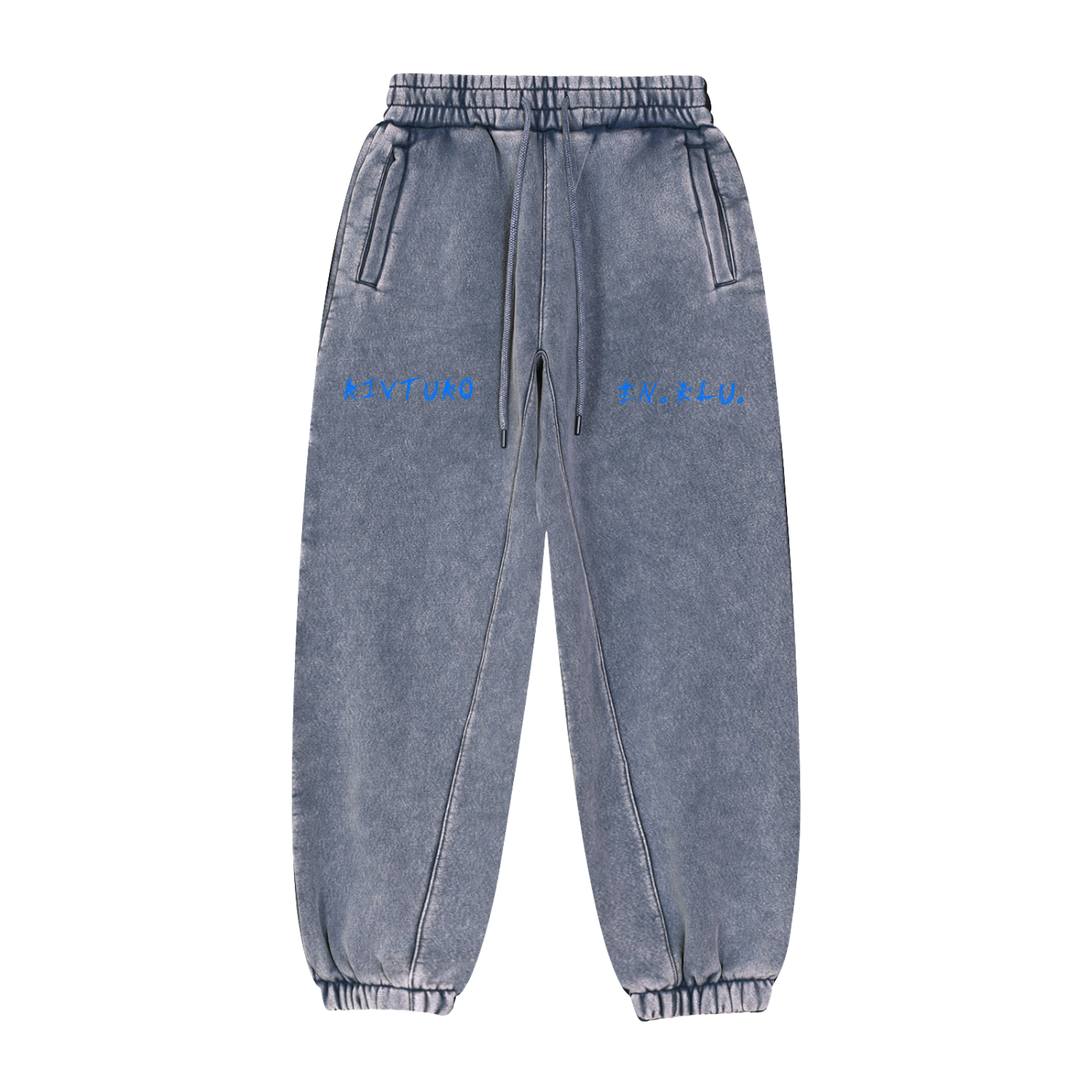 RIVTURO. EN. BLU- Fleeced Jogger Sweatpants