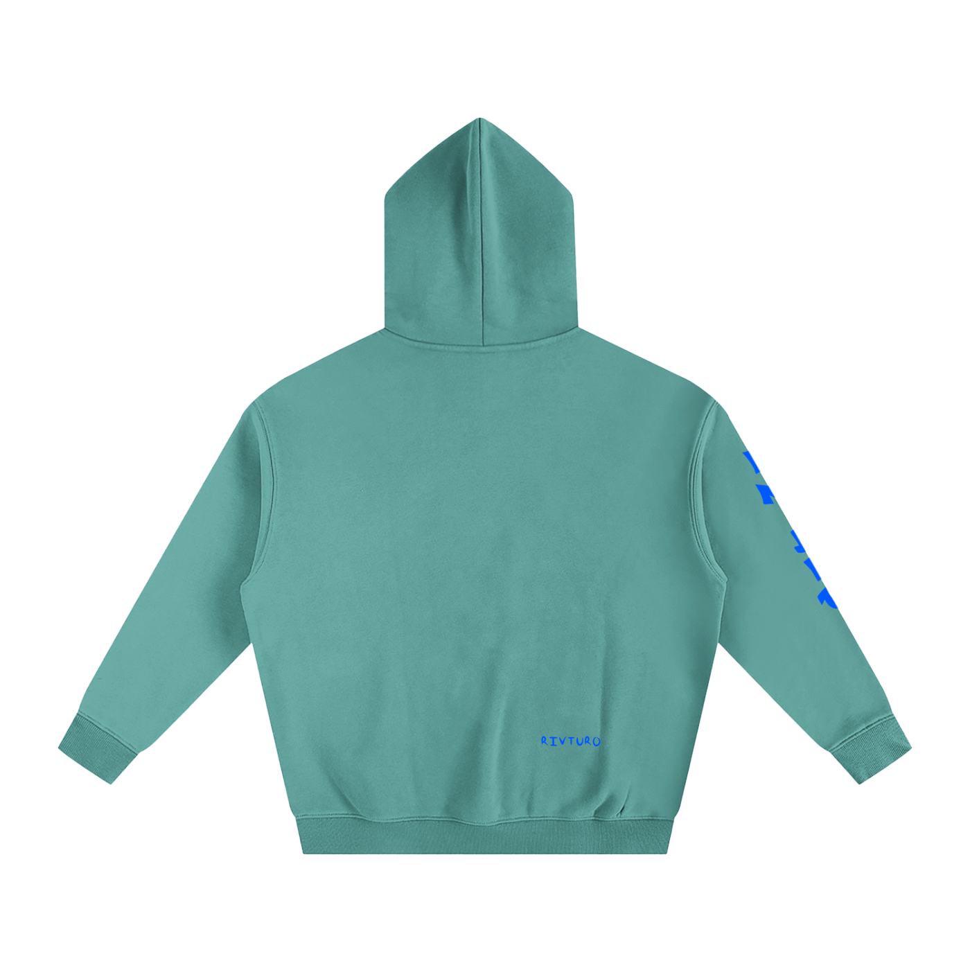 RIVTURO. EN. BLU.- Oversize Fleeced Hoodie