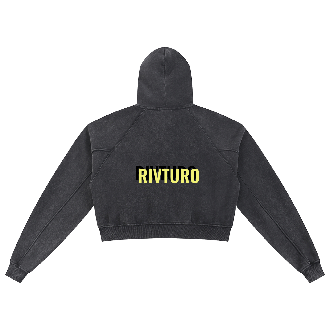WOMENS. RIVTURO- Snow Washed Cropped Hoodie