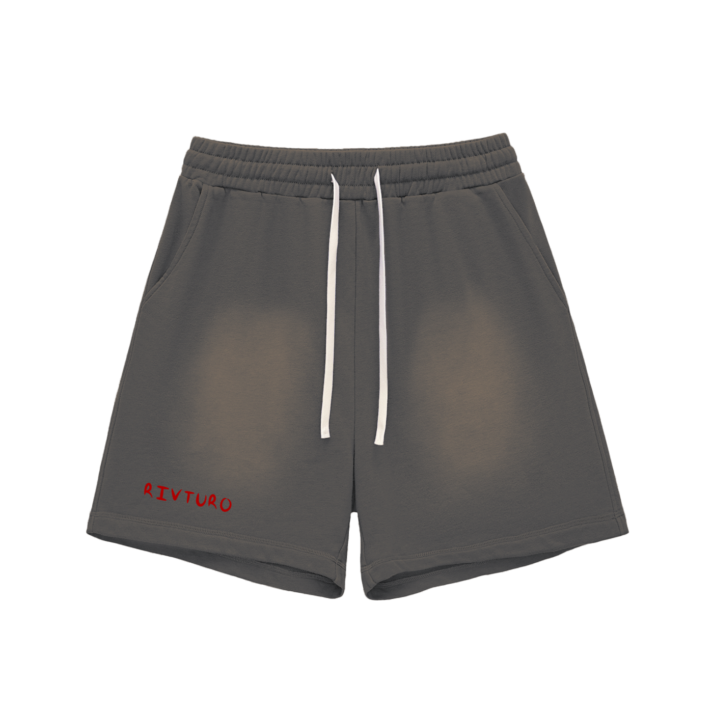 RIVTURO- Sun Fade Raw Edge Cotton Shorts
