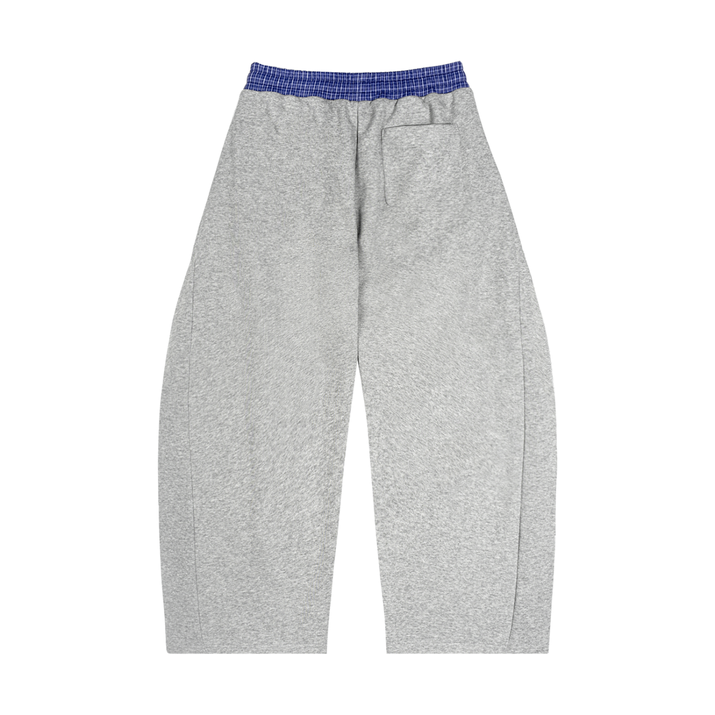RIVTURO- Plaid Waistband Barrel Sweatpants