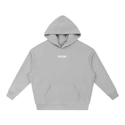 RIVTURO. EN. wite- Essential Boxy Heavyweight Drop-Shoulder Hoodie