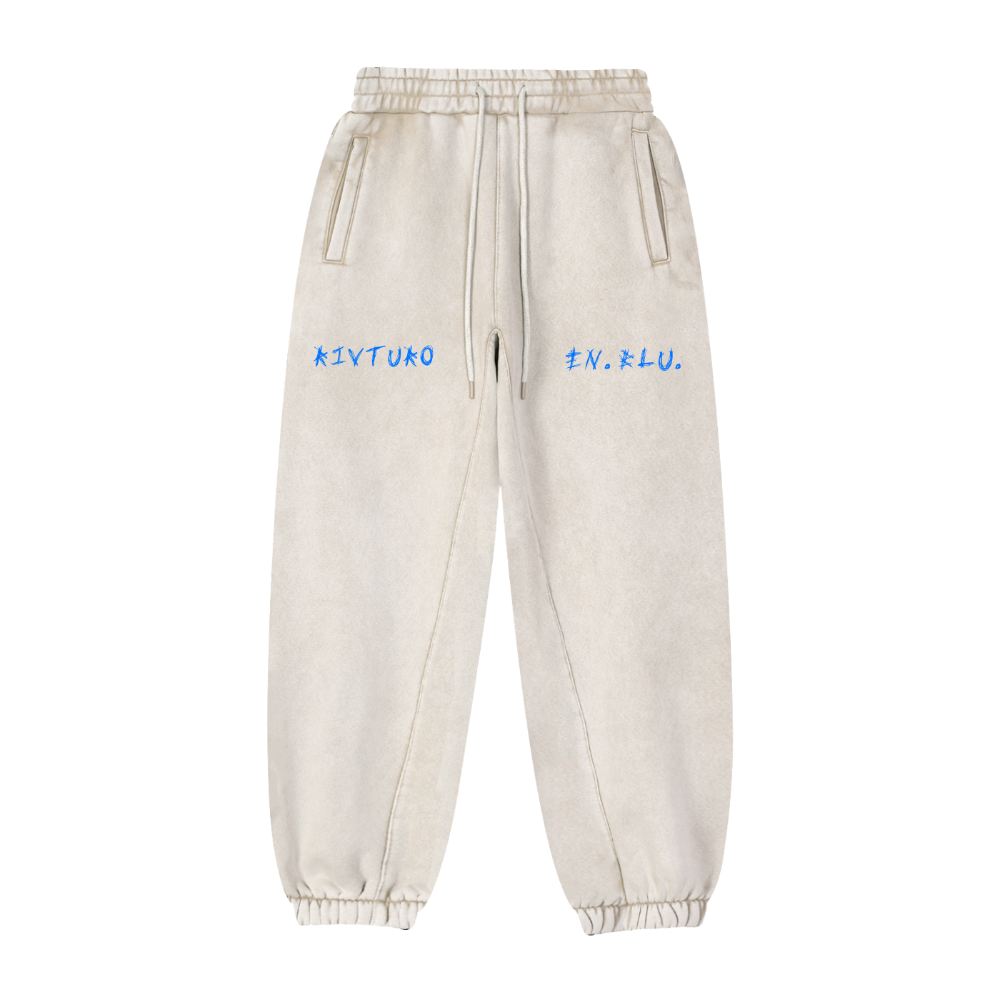 RIVTURO. EN. BLU- Fleeced Jogger Sweatpants