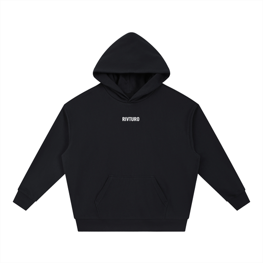 RIVTURO. EN. wite- Essential Boxy Heavyweight Drop-Shoulder Hoodie