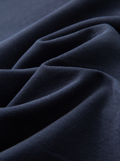 RIVTURO. EN BLU- Contrast Collar Short-Sleeve Polo Shirt